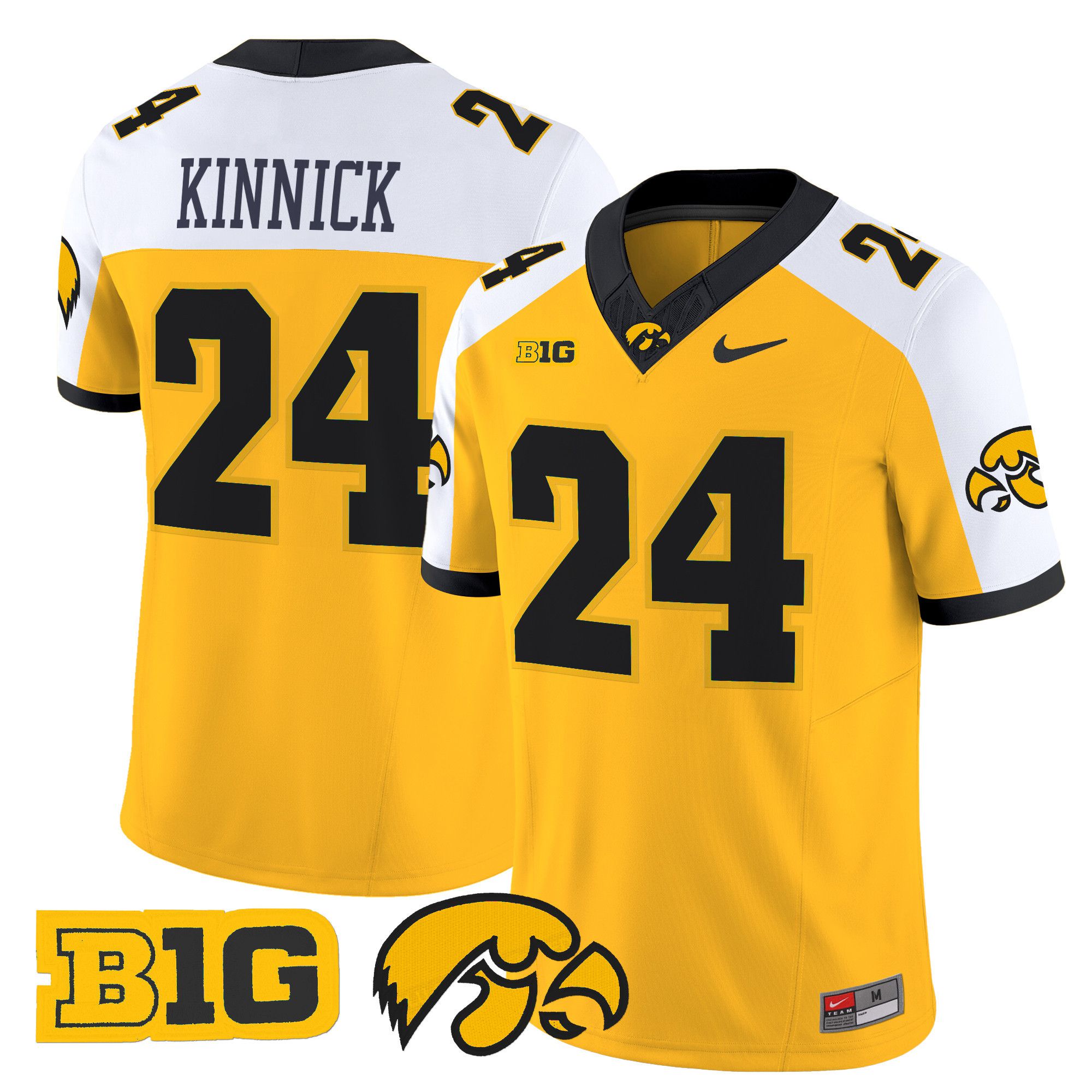 Men Iowa Hawkeyes #24 Kinnick Yellow Nike 2024 Vapor Limited NCAA Jersey->ncaa teams->NCAA Jersey